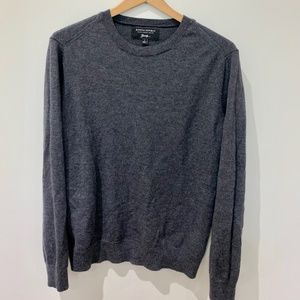 Banana Republic Italian Merino Wool Crew Sweater Dark Charcoal Heather Large
